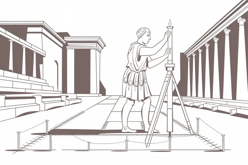 Roman Surveying with the Groma for Straight Roads and Buildings