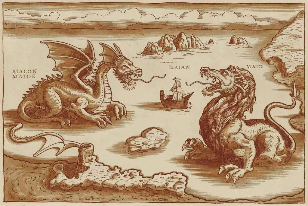 Sea Monsters as Warnings of Dangerous Waters and Reefs