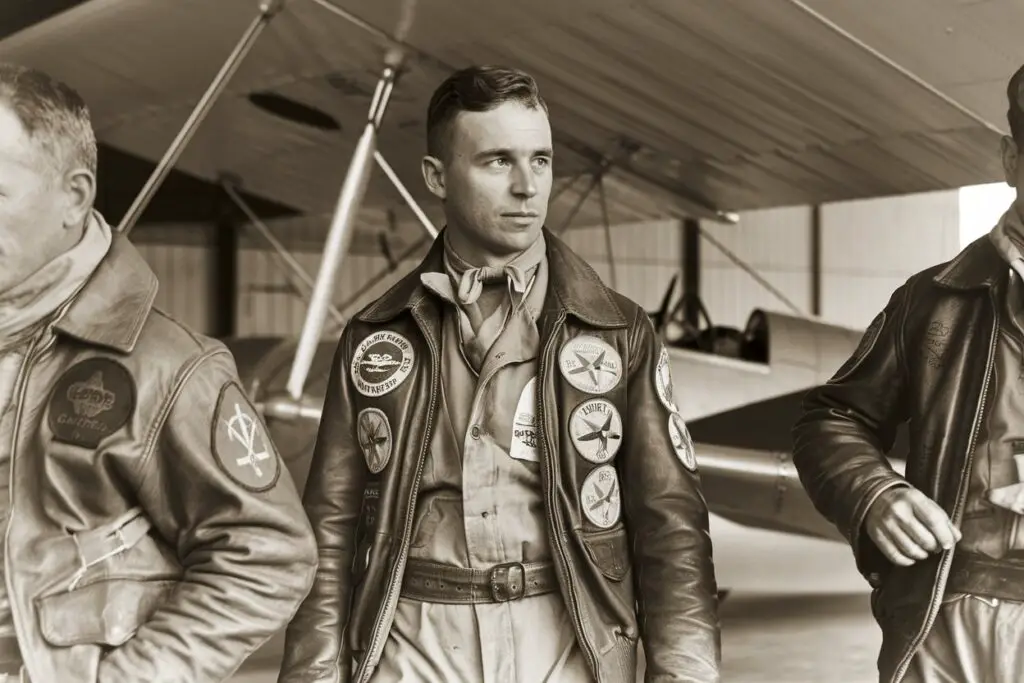 Early Pilots Wear Leather Jackets and Scarves